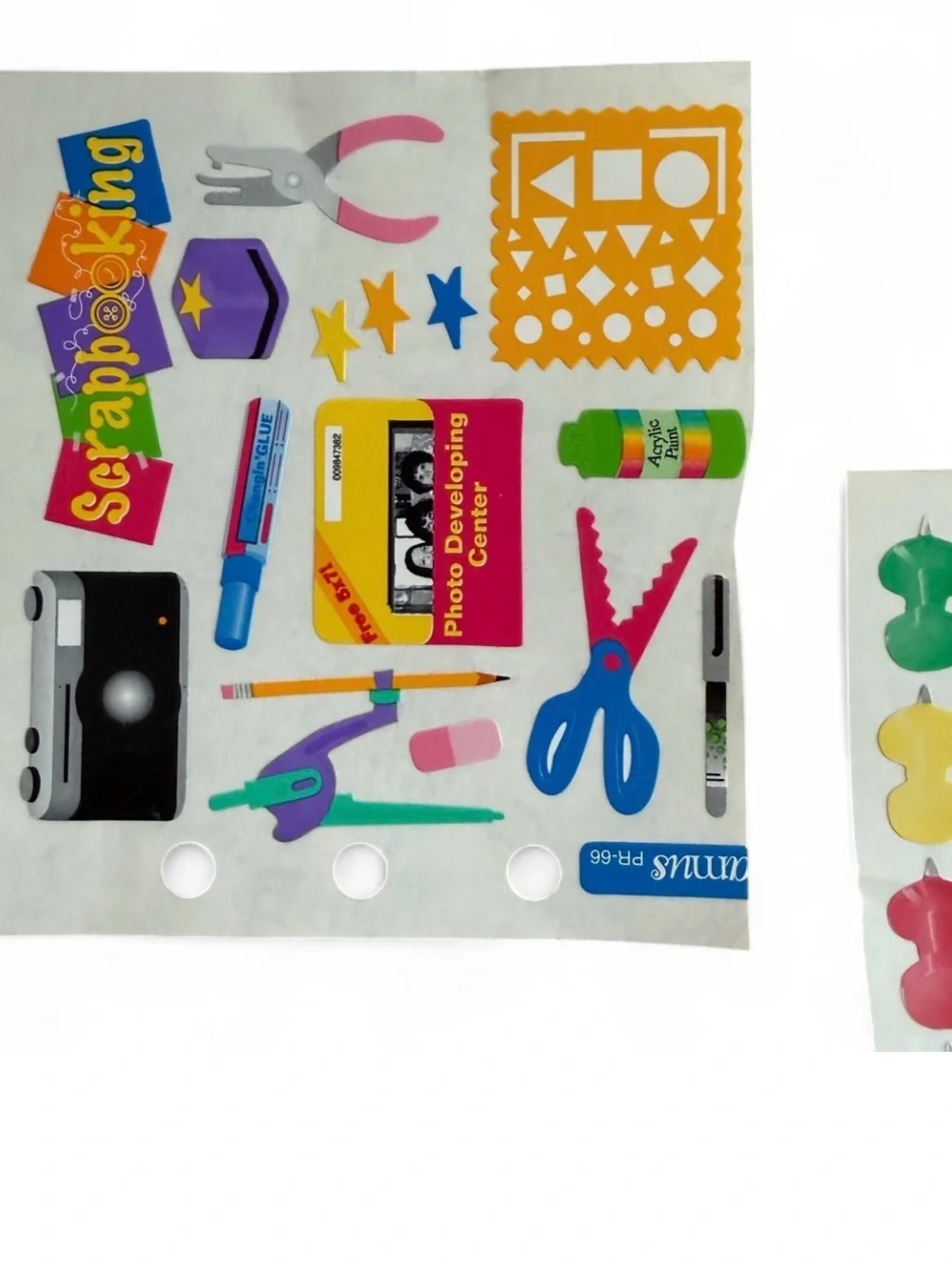 Vtg 80s 90s Multi-Design Sticker Pack - Colorful School & Alphabet junk journal